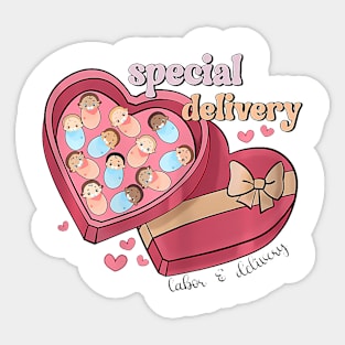 Special Delivery Labor and Delivery Nurse Valentines Day Sticker